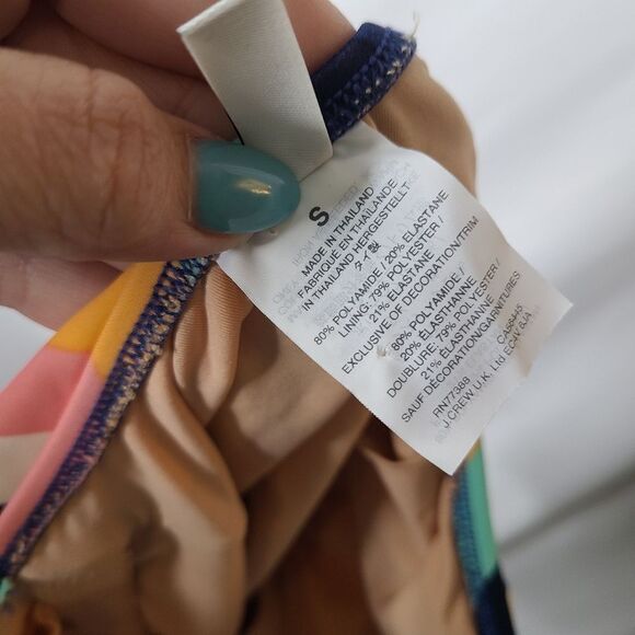 J. Crew Factory Multi Color Rainbow Striped One Piece Swimsuit sz S - Picture 5 of 6